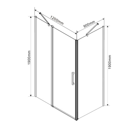 Душевой уголок Orta VSR-1O9012CL, 120*90, хром, стекло прозрачное